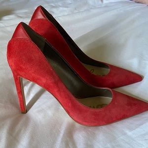 SAM EDELMAN Pointed Toe Red Pumps